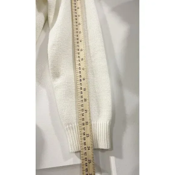 Croft & Barrow women Red Cardinal Sweater Ivory Embellished Soft Acrylic Large - Picture 11 of 11